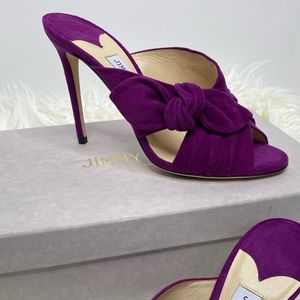 Purple Suede Prada Mules